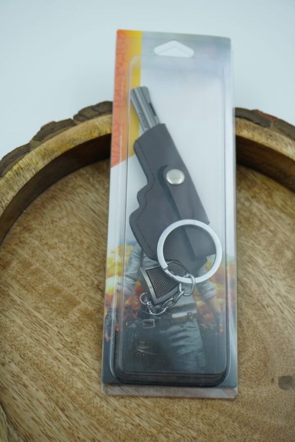 Revolver Gun-Shaped Metal Keychain