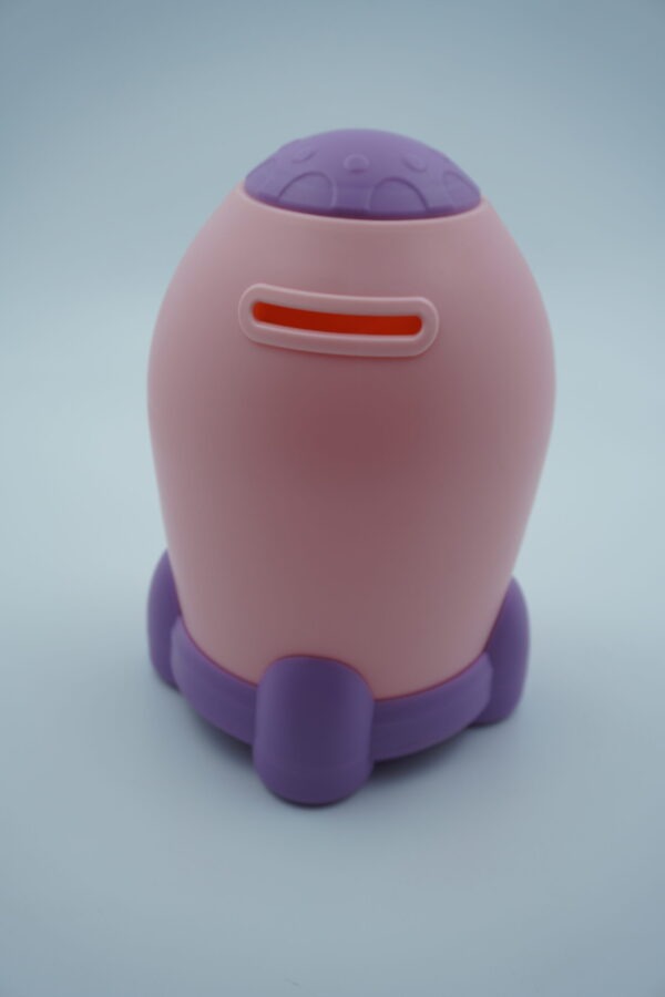 Rocket shape piggy bank with coded lock ( Pink colour)