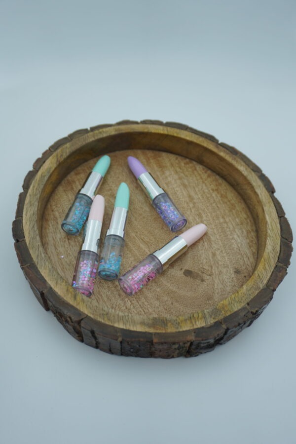 Lipstick Shaped Pen with Floating Sequins